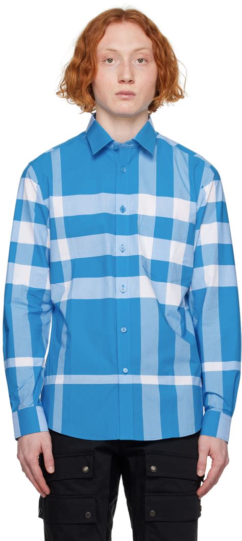 burberry button up blue|burberry button up men's cheap.